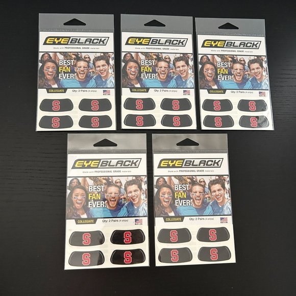 Lot of 5 EyeBlack Stanford University Under Eye Game Fan Sticker College Black - Picture 1 of 10
